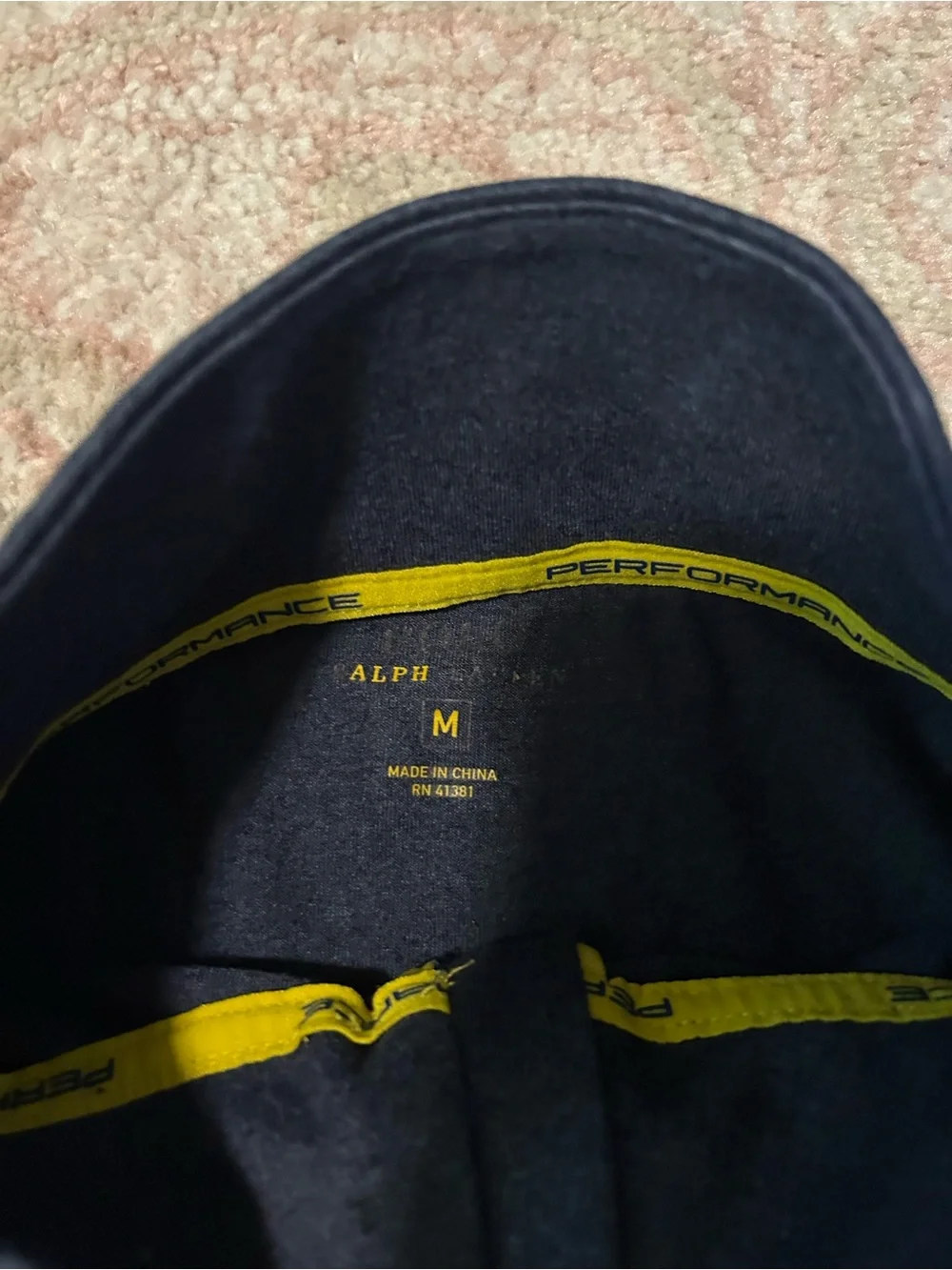 Polo by Ralph Lauren Navy Long-Sleeve Quarter Zip with Yellow Trim
